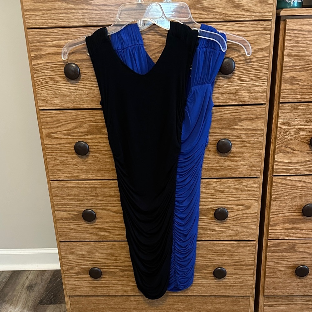 (2) a Small Blue and a small Black Ruched Dress - Picture 4 of 4